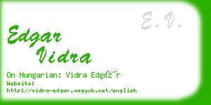 edgar vidra business card